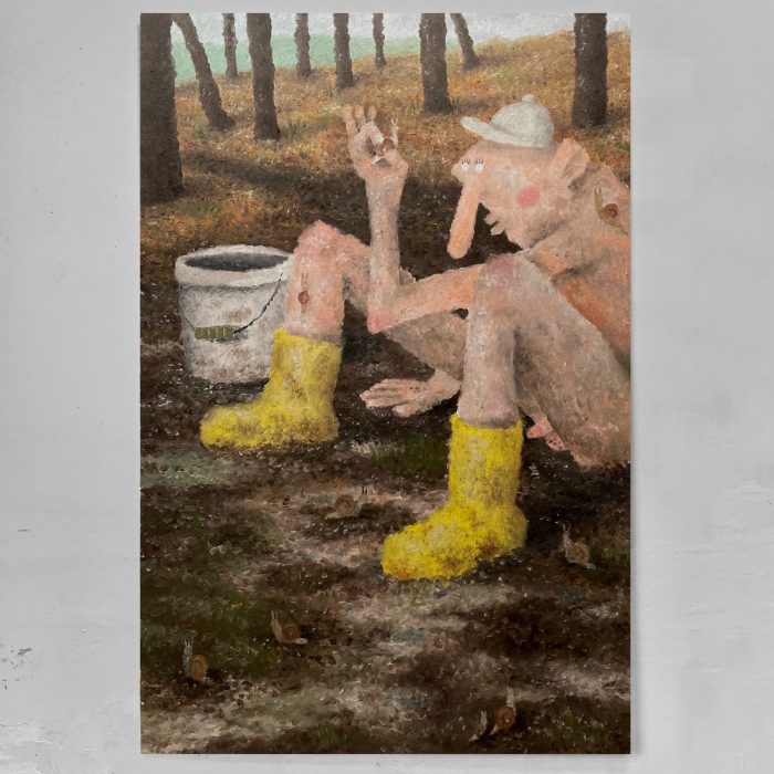 Escursione nel regno delle lumache, olio su tela, 120 x 80 cm, 2022
