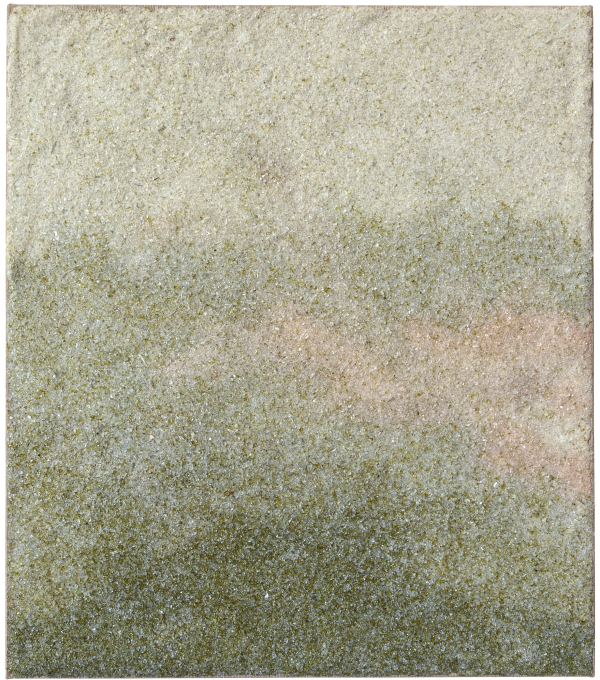 Marco Emmanuele, #78, 40x35 cm, polvere di vetro, sabbia e colla di coniglio su tela, 2022